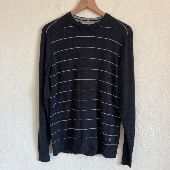 Smartwool Men’s 100% Merino Wool Pullover Crewneck Sweater Small Gray Stripes - Picture 1 of 6